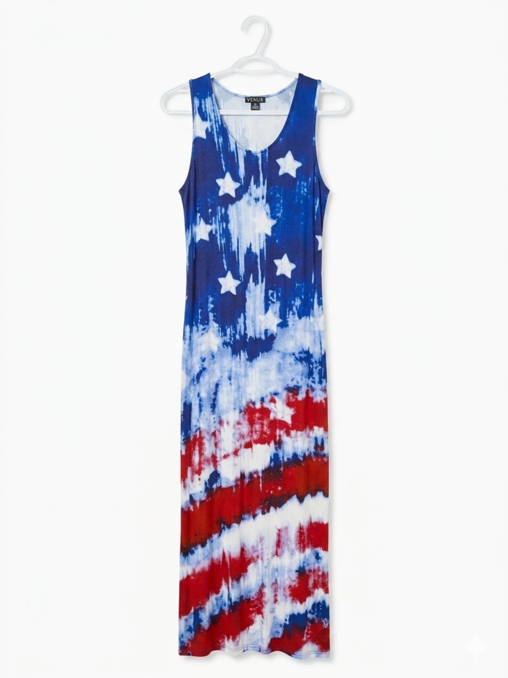 VENUS Blue and White Tie-Dye Maxi Dress